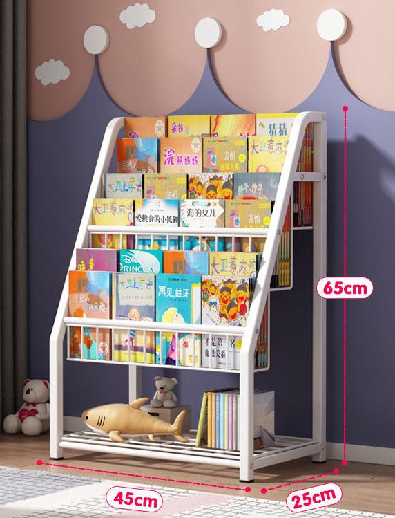 Металлическая детская книжная полка, отдельно стоящий книжный шкаф для детской комнаты, органайзер для игрушек, современный минималистский белый, устойчивый, спальня, гостиная белый