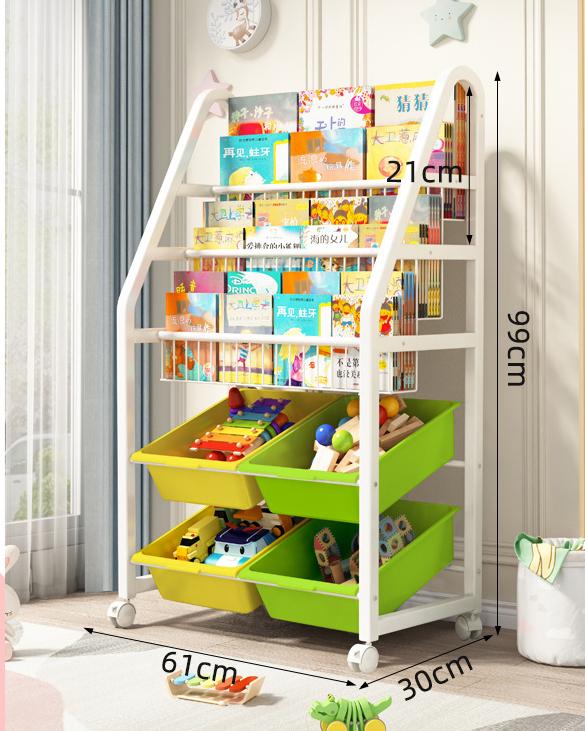 Металлическая детская книжная полка, отдельно стоящий книжный шкаф для детской комнаты, органайзер для игрушек, современный минималистский белый, устойчивый, спальня, гостиная зелёный