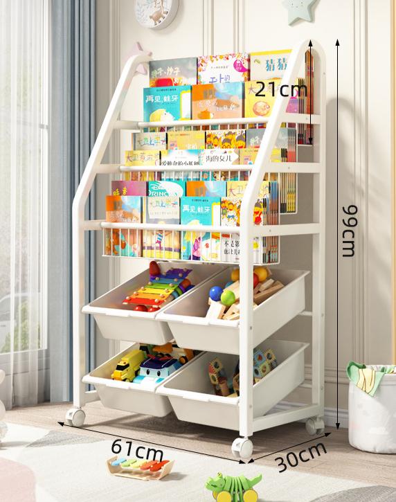 Металлическая детская книжная полка, отдельно стоящий книжный шкаф для детской комнаты, органайзер для игрушек, современный минималистский белый, устойчивый, спальня, гостиная